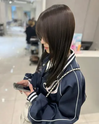 セミロング カラー 韓国風ハッシュカット 似合わせレイヤー池袋のヘアスタイル