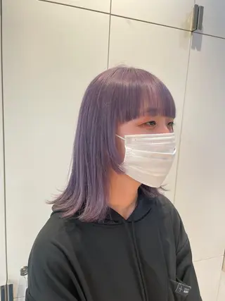 ミディアム カラー ヘアアレンジ 艶髪✨寒色カラー✨ 翁長孝輔のヘアスタイル