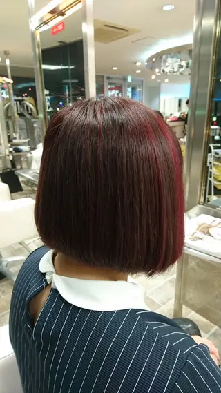 ミディアム カラー hum立川 水野由香のヘアスタイル