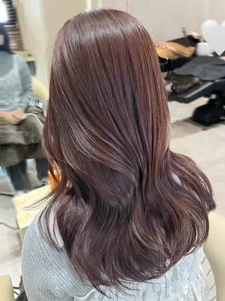 ロング カラー 顔周りカット/ 透明感カラー/ユナのヘアスタイル