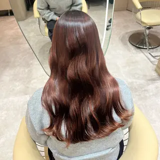 ロング カラー 顔周りカット/ 透明感カラー/ユナのヘアスタイル