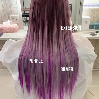 ミディアム カラー エクステ🩵ブリーチ 韓国ヘア🩵KAEのヘアスタイル