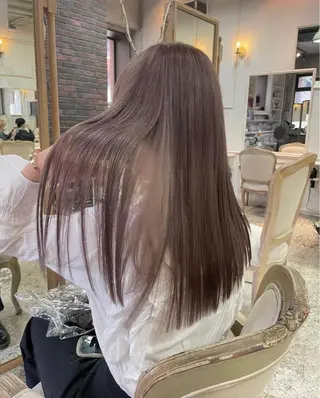 ロング 美髪矯正 透明感 カラー⭐️ユウキのヘアスタイル