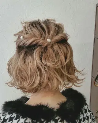 ミディアム カラー ヘアアレンジ 前田 裕介のヘアスタイル