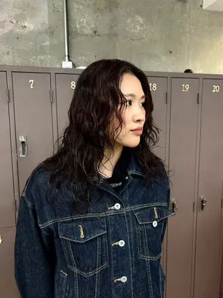 ロング パーマ 宮崎 わか菜/透明感カラーのヘアスタイル