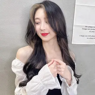 ロング カラー ヘアアレンジ 透明感カラー×小 顔レイヤー♡ヒデさんのヘアスタイル