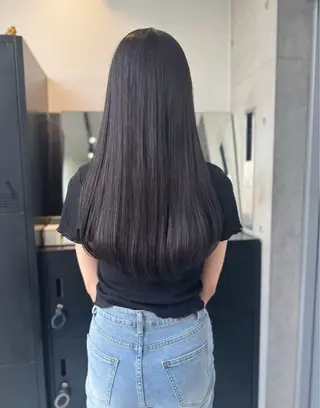 ロング カラー パーマ ヘアアレンジ 透明感/オリーブ/ グレージュ/YUKAのヘアスタイル