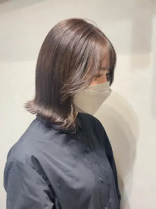 セミロング カラー otoha✳︎ くすみ艶カラーのヘアスタイル