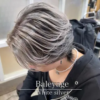 セミロング カラー パーマ ヘアアレンジ メンズ 二ヶ月綺麗なデザイン カット/星野六三四のヘアスタイル