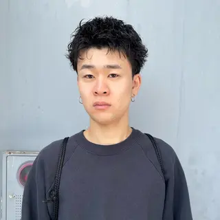 ショート パーマ メンズ ⚾️横浜メンズカット 阿部龍馬🍺🍔のヘアスタイル