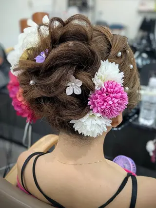ヘアアレンジ ロング ヘアセット❤️着付け Akaneのヘアスタイル