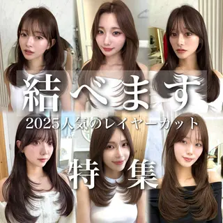 セミロング カラー 似合わせレイヤー/ 透明感カラーのヘアスタイル