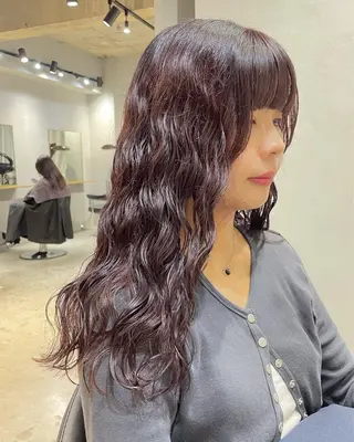 ロング カラー パーマ 【表参道】Ruri デジタルパーマのヘアスタイル