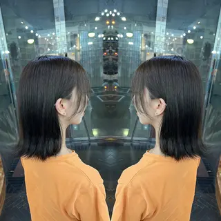 ミディアム カラー ハイライト/レイヤー /ハイトーン/AOIのヘアスタイル