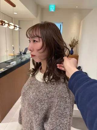 ミディアム カラー 酸性ストレート/ ちさとのヘアスタイル