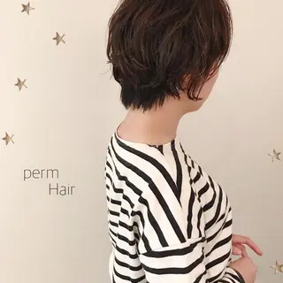 ショート パーマ 市川 千夏のヘアスタイル