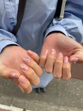 ネイル はばすみれ🎀ﾈｲﾙ 光ﾌｪｲｼｬﾙ ﾍｱのネイルデザイン