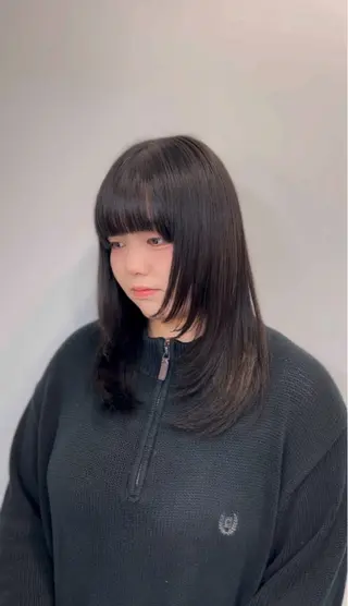 セミロング 心斎橋l大人韓国ヘア レイヤー×艶カラーのヘアスタイル