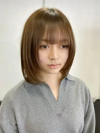 ミディアム ナチュラルヘア /透明感/長井遥陽のヘアスタイル