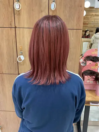 ミディアム ちぐさ/暖色/ ワンカラー🤍のヘアスタイル