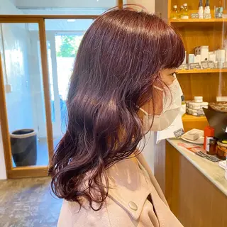 ミディアム カラー 田口 樹理のヘアスタイル