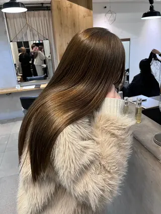 ロング カラー 赤み消しカラー/ ナチュラル/トモキのヘアスタイル