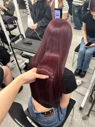 ロング カラー ヘアアレンジ 🎀RIN🎀 縮毛矯正🩶暗髪のヘアスタイル