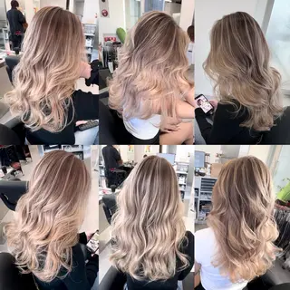 セミロング ブリーチ×エクステ 超特化美容師のヘアスタイル