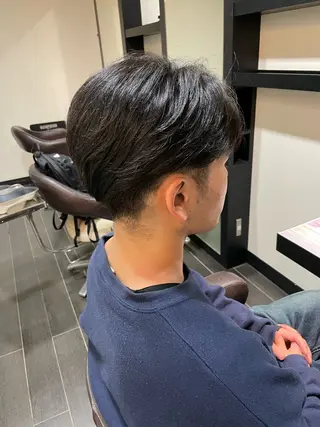 ショート パーマ メンズ フェザー/波巻き 雫石大夢のヘアスタイル