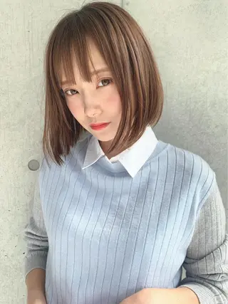 ミディアム カラー 💘トレンドスタイル 💘透明感ヘアのヘアスタイル