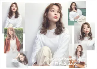 ミディアム カラー パーマ ヘアアレンジ キッズ ネイル 岩崎 克秀のヘアスタイル