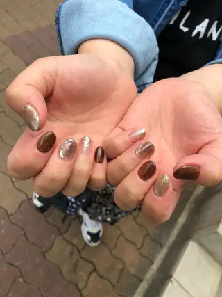 ロング カラー ヘアアレンジ キッズ ネイル マツエク・マツパ 福田 加奈のネイルデザイン