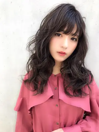ロング カラー 酸性ストレート/ブリ ーチなし/中村 匠のヘアスタイル