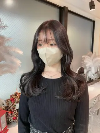 ロング カラー レイヤーカット 韓国ヘアayameのヘアスタイル