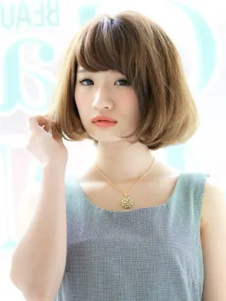 ショート ミディアム カラー パーマ 内藤 達也のヘアスタイル