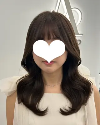 セミロング カラー 韓国ヘア/顔周り ヘアセット/加藤優里のヘアスタイル