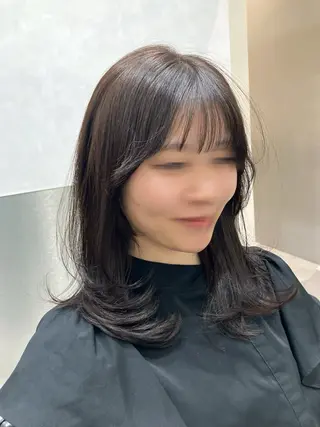 ミディアム カラー 💖ブリーチなし透明 感💖ASAHIのヘアスタイル