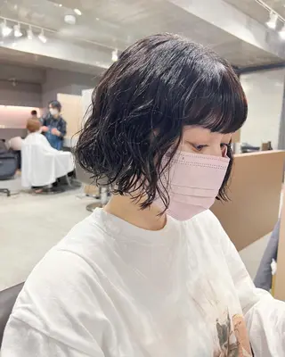 パーマ ボブパーマコテ巻き風 パーマNo1深江秀平のヘアスタイル