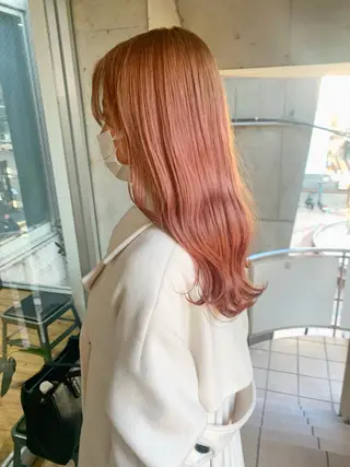 ロング カラー ミルクティーベージュ ブリーチ 店長 清水のヘアスタイル