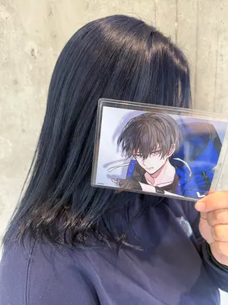 ミディアム カラー インナーカラー 推し ブリーチ 髪質改善のヘアスタイル