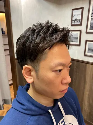 ショート パーマ LAVIE NEW STANDARD BARBER HANARE 新宿店所属・TANAHASHI ／モデル募集🆘のヘアスタイル