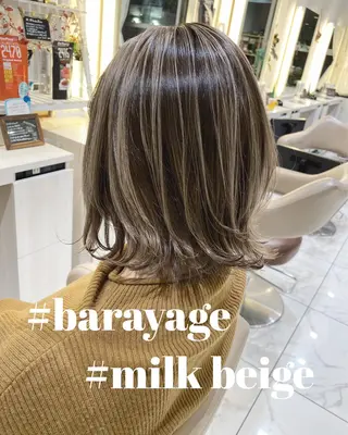 ミディアム カラー 山崎俊輔/髪質改善 /バレイヤージュのヘアスタイル