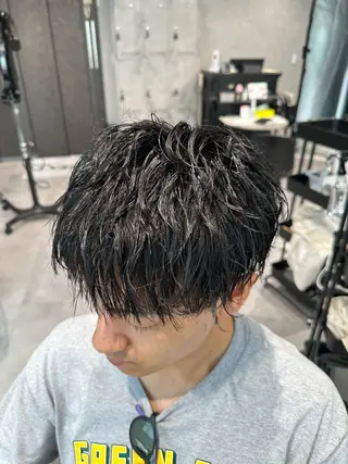 ショート パーマ ヘアアレンジ メンズ メンズヘア静岡 ✂︎Ryuheiのヘアスタイル