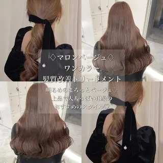 ロング カラー 韓国風艶髪🎀 暖色カラー🤍のヘアスタイル