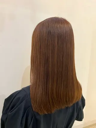 ミディアム カラー ブリーチしない暖色 カラー🥀杉 優菜のヘアスタイル