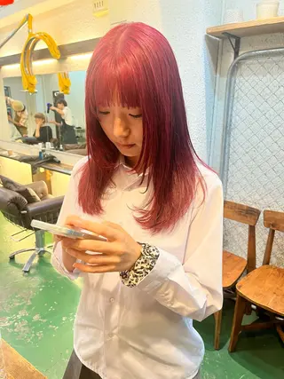 ロング カラー 🤡暖色レイヤー 🤡みさきのヘアスタイル