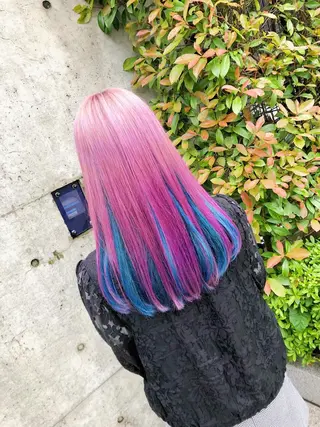 ロング カラー ヘアアレンジ メンズ キッズ 💟Chloe原宿店 🩶ハイトーンのヘアスタイル