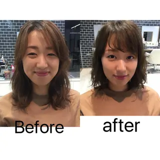 ミディアム カラー 中村 美穂のヘアスタイル
