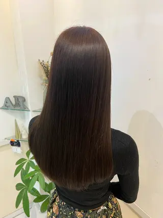 ロング カラー ブリーチしない暖色 カラー🥀杉 優菜のヘアスタイル