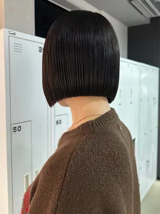 ショート 縮毛矯正×ボブ職人 【圧倒的朝楽ボブ】のヘアスタイル